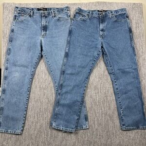 Lot Of 2 Wrangler George Strait 13MGS Denim Western Cowboy Cut Jeans Men's 36x30